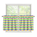 Mardi Gras Wave Pattern Print Tier Curtains