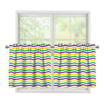 Mardi Gras Wave Pattern Print Tier Curtains