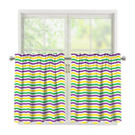 Mardi Gras Wave Pattern Print Tier Curtains