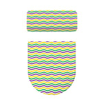 Mardi Gras Wave Pattern Print Toilet Lid And Tank Cover Set