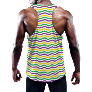 Mardi Gras Wave Pattern Print Training Tank Top