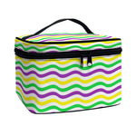 Mardi Gras Wave Pattern Print Travel Makeup Bag