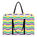 Mardi Gras Wave Pattern Print Utility Tote Bag
