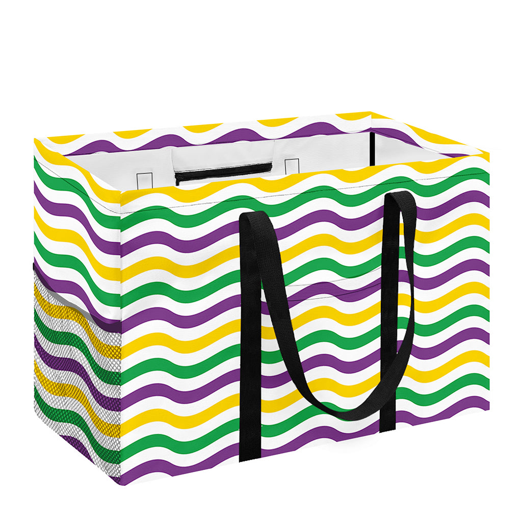 Mardi Gras Wave Pattern Print Utility Tote Bag