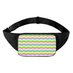Mardi Gras Wave Pattern Print Waist Bag
