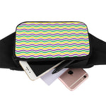 Mardi Gras Wave Pattern Print Waist Bag