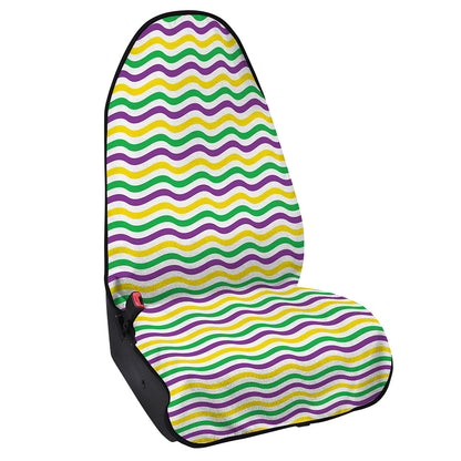Mardi Gras Wave Pattern Print Waterproof Car Seat Cover