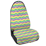 Mardi Gras Wave Pattern Print Waterproof Car Seat Cover
