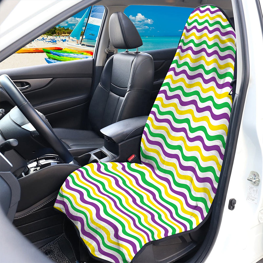 Mardi Gras Wave Pattern Print Waterproof Car Seat Cover