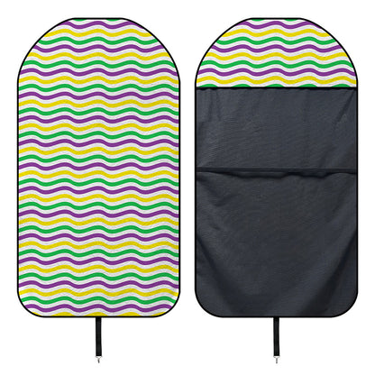 Mardi Gras Wave Pattern Print Waterproof Car Seat Cover