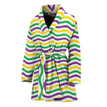 Mardi Gras Wave Pattern Print Women's Bathrobe