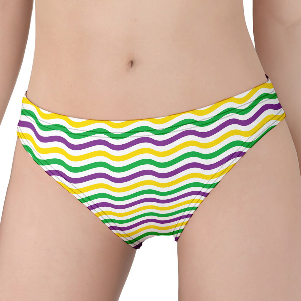 Mardi Gras Wave Pattern Print Women's Panties