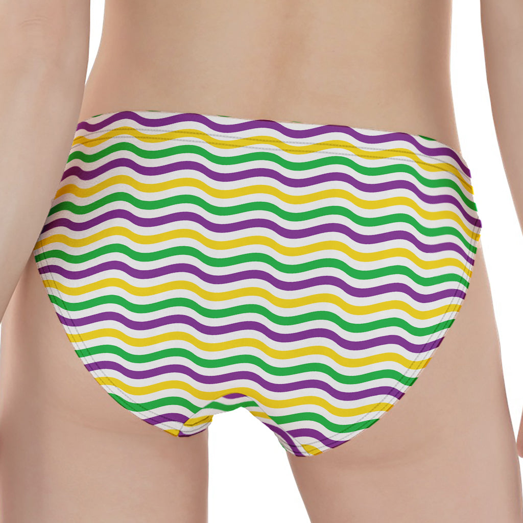 Mardi Gras Wave Pattern Print Women's Panties