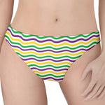 Mardi Gras Wave Pattern Print Women's Thong