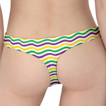 Mardi Gras Wave Pattern Print Women's Thong