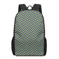 Mardi Gras Zigzag Pattern Print 17 Inch Backpack