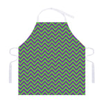 Mardi Gras Zigzag Pattern Print Adjustable Apron