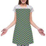 Mardi Gras Zigzag Pattern Print Adjustable Apron