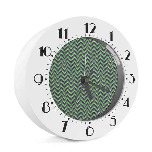 Mardi Gras Zigzag Pattern Print Alarm Clock