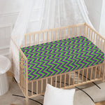 Mardi Gras Zigzag Pattern Print Baby Crib Sheet