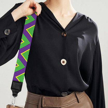 Mardi Gras Zigzag Pattern Print Bag Strap