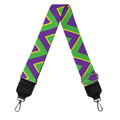 Mardi Gras Zigzag Pattern Print Bag Strap