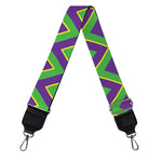 Mardi Gras Zigzag Pattern Print Bag Strap