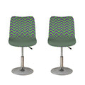 Mardi Gras Zigzag Pattern Print Bar Stool Covers