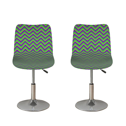 Mardi Gras Zigzag Pattern Print Bar Stool Covers