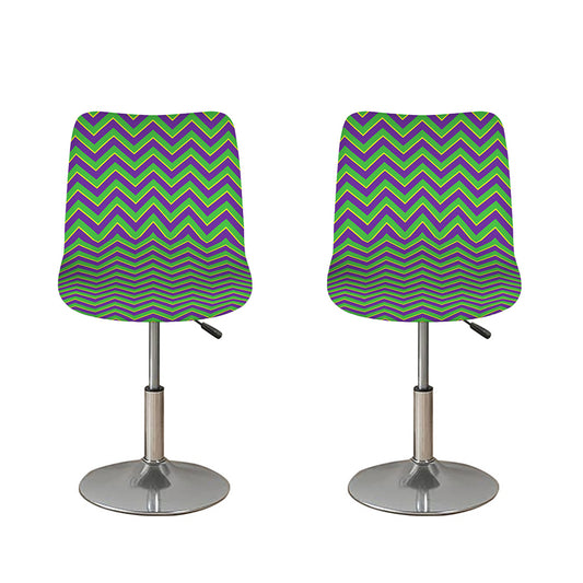 Mardi Gras Zigzag Pattern Print Bar Stool Covers