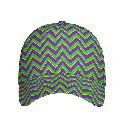 Mardi Gras Zigzag Pattern Print Baseball Cap