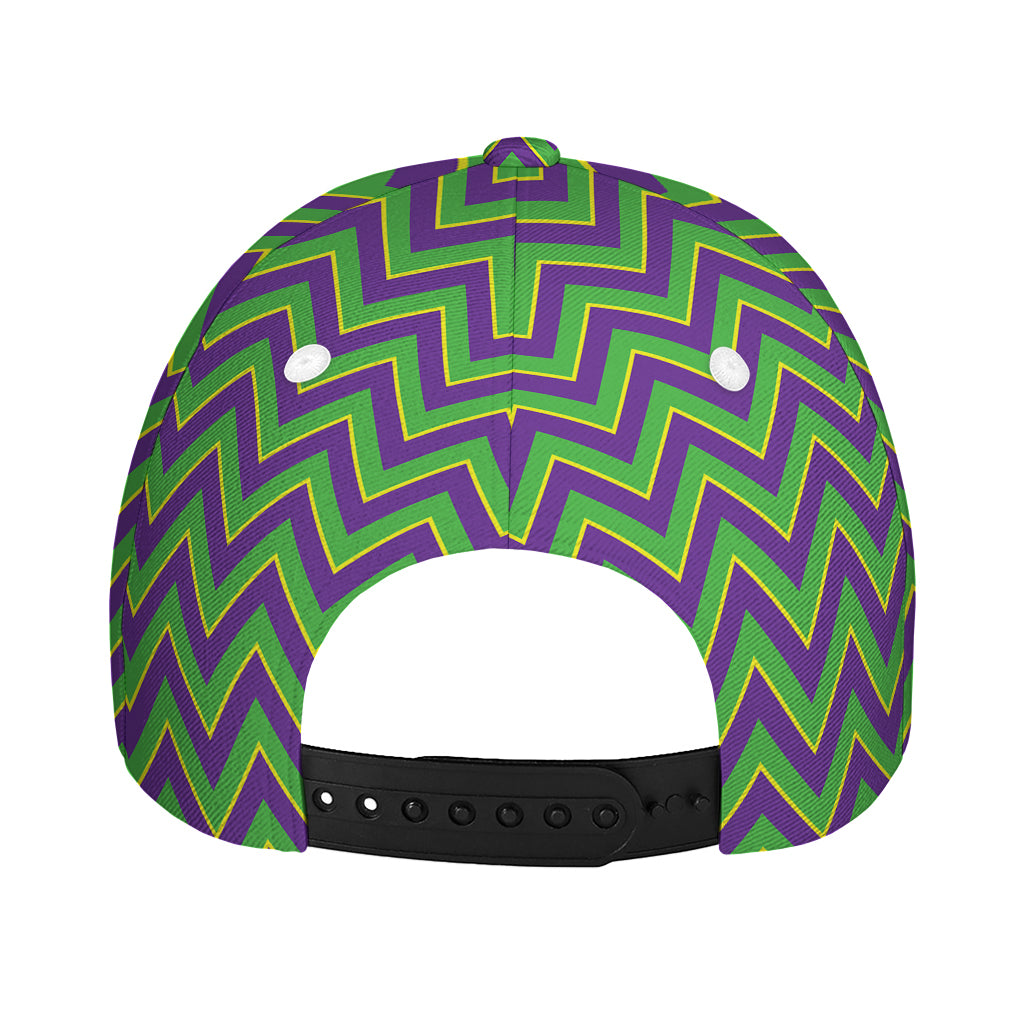Mardi Gras Zigzag Pattern Print Baseball Cap
