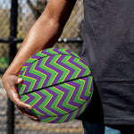 Mardi Gras Zigzag Pattern Print Basketball