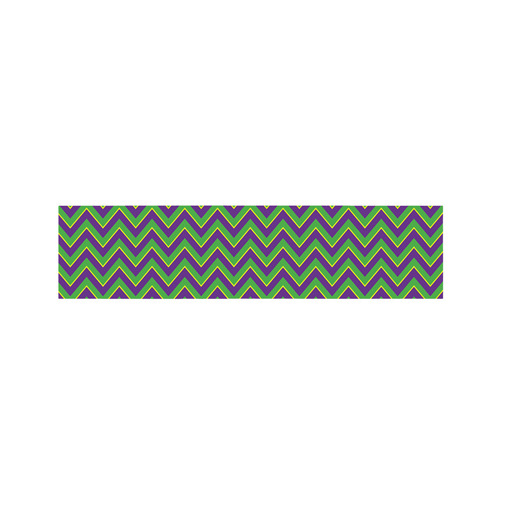 Mardi Gras Zigzag Pattern Print Bed Runner