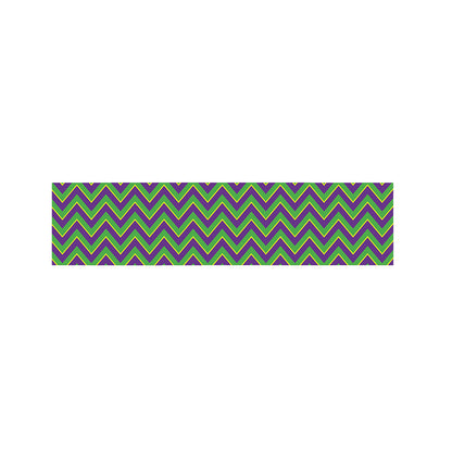 Mardi Gras Zigzag Pattern Print Bed Runner