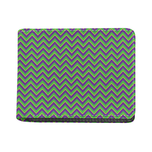 Mardi Gras Zigzag Pattern Print Bifold Wallet
