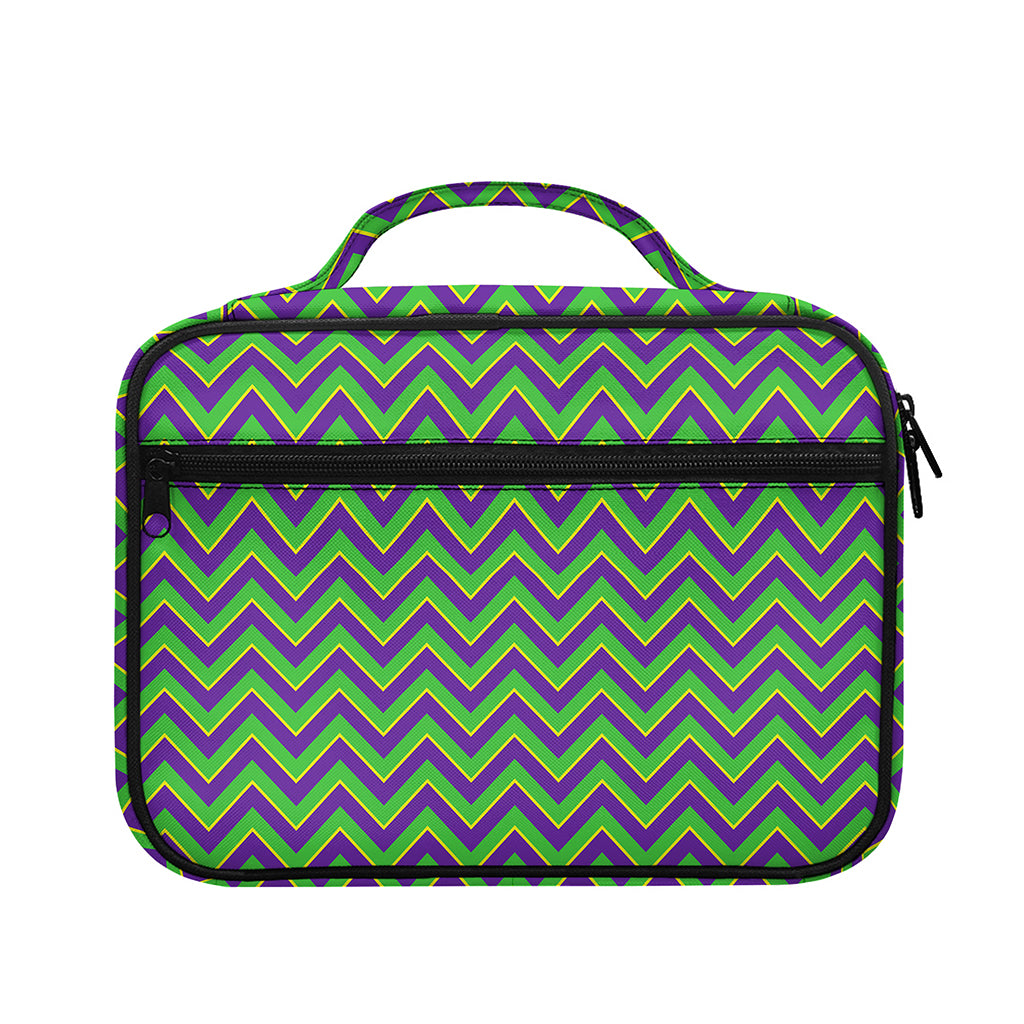 Mardi Gras Zigzag Pattern Print Briefcase Bible Bag
