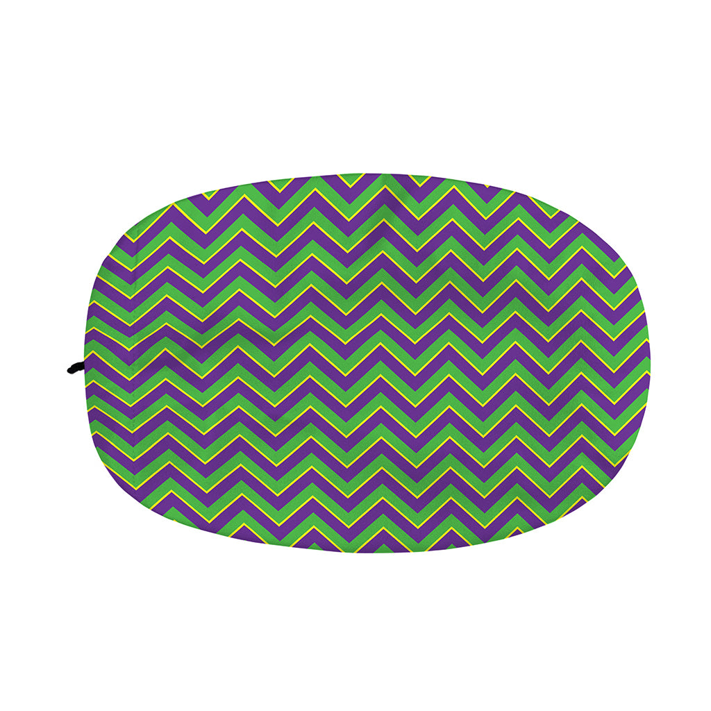 Mardi Gras Zigzag Pattern Print Car Side Mirror Covers