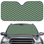 Mardi Gras Zigzag Pattern Print Car Windshield Sun Shade