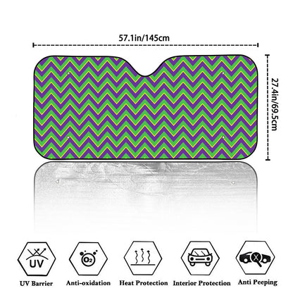 Mardi Gras Zigzag Pattern Print Car Windshield Sun Shade