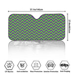 Mardi Gras Zigzag Pattern Print Car Windshield Sun Shade