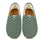 Mardi Gras Zigzag Pattern Print Casual Shoes