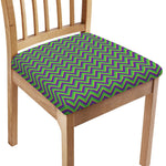 Mardi Gras Zigzag Pattern Print Chair Cushion Cover