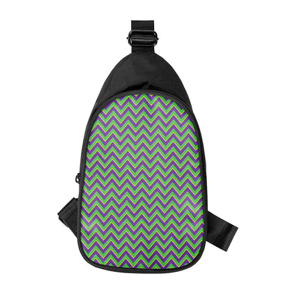 Mardi Gras Zigzag Pattern Print Chest Bag