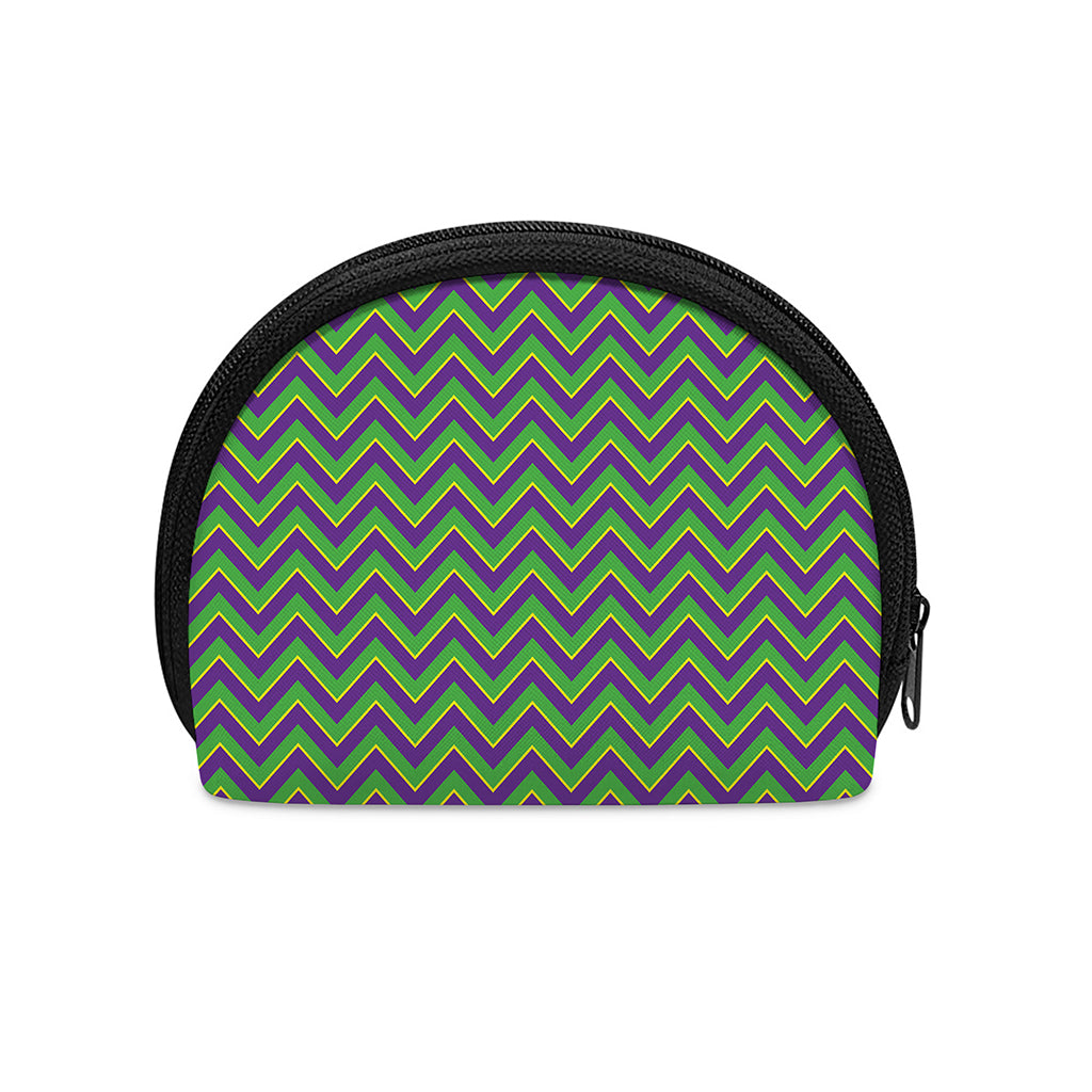 Mardi Gras Zigzag Pattern Print Coin Purse