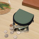 Mardi Gras Zigzag Pattern Print Coin Purse