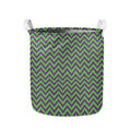 Mardi Gras Zigzag Pattern Print Collapsible Laundry Basket
