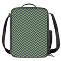 Mardi Gras Zigzag Pattern Print Crossbody Lunch Bag
