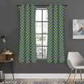 Mardi Gras Zigzag Pattern Print Grommet Curtain Panels