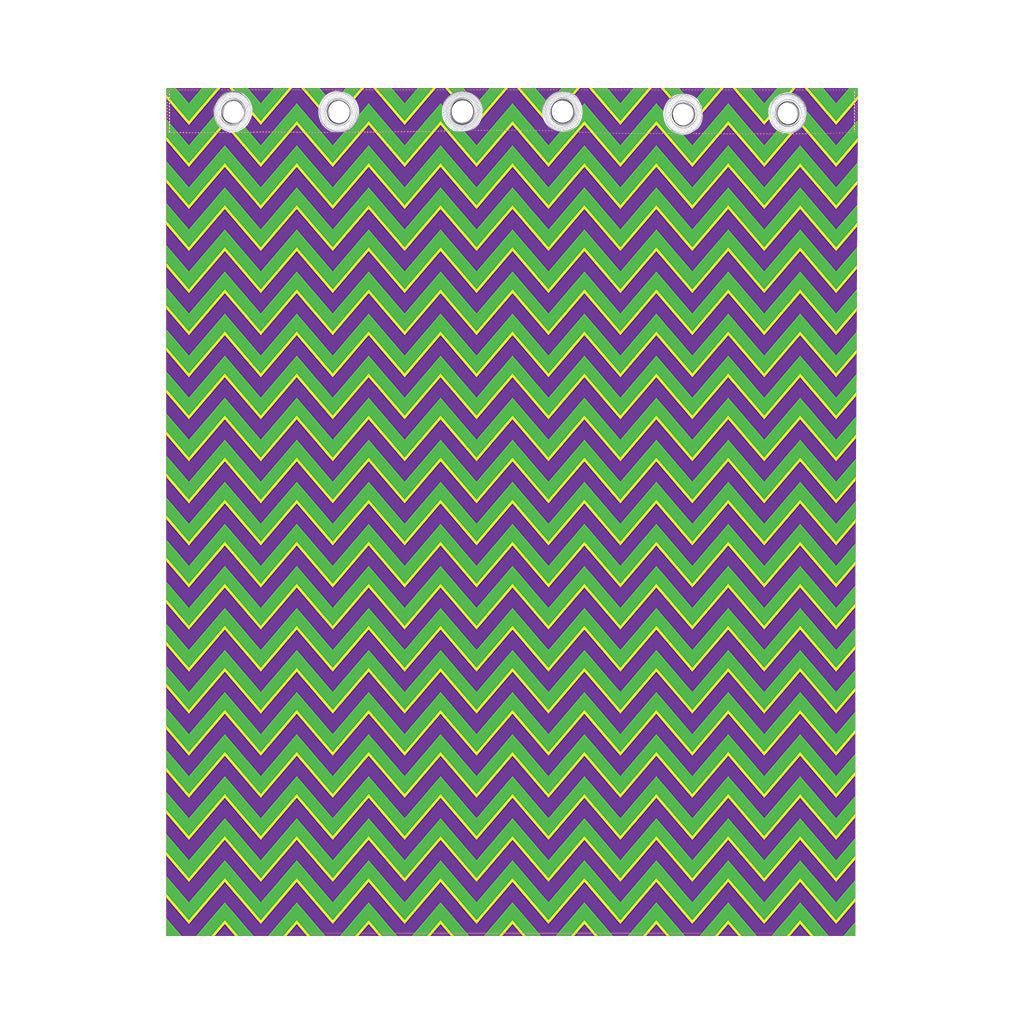 Mardi Gras Zigzag Pattern Print Curtain